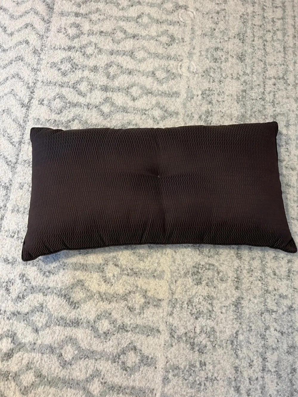 Decorative Brown Tufted Lumbar Pillow with Button Detail